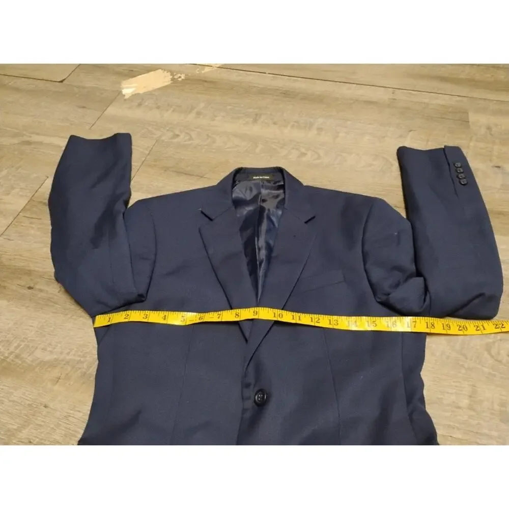 Egara Blue Extreme Slim Fit Suit Mens jacket Sz 36 short pant 29wX30 Rayon blen